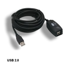 16 feet Active Repeater USB 2.0 Cable Bus Powered 480Mbps GL850A Chip Black picture
