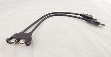 1x 25cm 2 USB A Female Panel Mount Socket To Dual USB 2.0 A Male Extension Cable picture