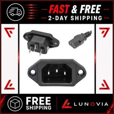 QTEATAK 3 Pack IEC320 C14 Inlet Power Plug Socket AC 250V 10A Screw Mount picture