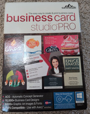Summitsoft Business Card Studio Pro Disc + Download PC Design Software VG picture