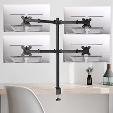 Quad Monitor Desk Mount Adjustable Clamp Stand Heavy Duty 4 Screens up to 27