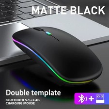 Dual Mode Bluetooth 5.0 + 2.4G Wireless Mouse RGB Rechargeable For Laptop Mac PC picture