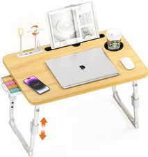 Laptop Tray Lap Desk Stand Folding Bed Table Notebook Tray Cup Slot Adjustable picture