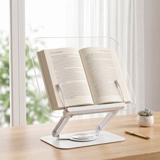 Clear Acrylic Book Stand Reading Hands-Free Laptop/Tablet Holder 11.81