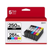PGI-250XL CLI-251XL 5 Color Value Pack, Compatible for Canon 250 251 Ink Cart... picture