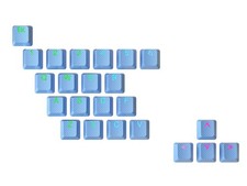 23 Keys Rubber Keycap Set Double Shot Translucent OEM Profile Gaming Blue picture
