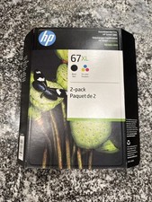HP 67XL 2-Pack Black & Tri-Color Ink Cartridges Genuine Exp 09/2024 NEW Sealed picture