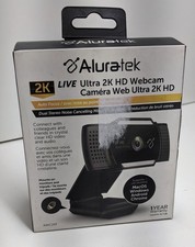 Aluratek Live 2K Webcam - Black/Silver (AWC2KF) - NEW - SEALED picture