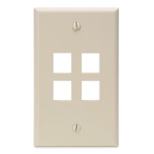 (3-PACK) Keystone Wall Plate, IVORY, 4 Port, Single Gang - Part # 41080-4IP, NIB picture