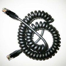 24AWG Spiral-Coiled Ethernet Cat5e Cable 4-15 Feet Network Cord Retractable picture