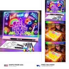 16“ Rechargeable LED Drawing Board, 9-Color Light Modes with Timer picture