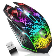 Wireless Rechargeable Silent Optical Gaming Mouse Pad Black picture