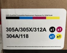 4PK Toner Cartridge Replacement For 305A/305X/312A/304A/118 Hallo Fox picture