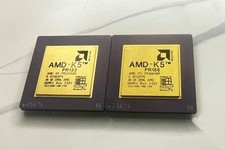 AMD-K5 PR133ABR +PR166ABR Antique Gold Plated CPU Collection picture