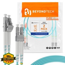 BEYONDTECH 1m 3ft OM3 Duplex Patch Cable 2-Pack picture