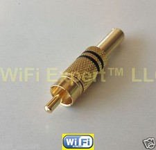 1 x RCA Plug Audio Cable Male Connector Gold Spring up to .2 inch thick in diamt picture