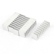 5 x Silver Tone Aluminum Cooler Radiator Heat Sink Heatsink 35mm x 10mm x 10mm picture