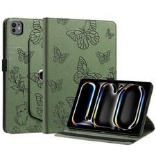 Cat Butterfly Leather Rotate Tablet Case For iPad 5 6 7 8 9 10 11 Air Pro 11 13 picture