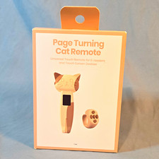 Page Turning Cat Remote Wireless Rechargeable USB-C Touch E-Reader Pink/White picture