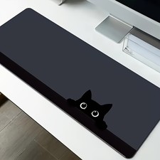 Large Extended Mouse Pad Compatible for Wireless Mice & Keyboards - Cute Black picture