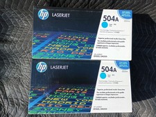 HP 504A (CE251A) Cyan Original LaserJet Toner  Cyan OEM GENUINE SEALED picture