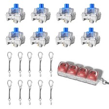 Zhouwang 120Pcs Blue Clicky Switch,10Pcs Keychain,1Pcs Keyboard Fidget Toys picture
