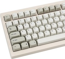 Retro Minimalist Gray PBT Keycaps Set Round MA Profile Dye Sub 119 Keys picture