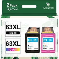 2PK 63XL Ink Cartridge Replacement For HP Envy 4516 4520 4522 3830 4650 5255 picture