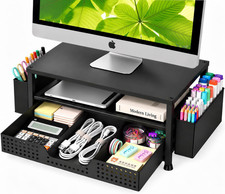 Desk Organizer and Accessories, 2-Tier Computer Monitor Stand Rise with Storage picture