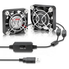 2Pack Wathai 40mm x 10mm Mini USB Fan with Speed Control 5V 40x10mm (5V)  picture