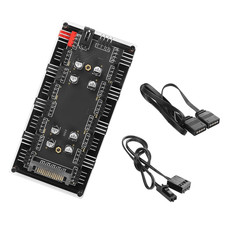 Case Fan Hub, 12V 4Pin PWM + 4Pin RGB 2 in 1 Controller picture