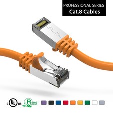 3Ft CAT8 S/FTP Ethernet Network Cable Orange 26AWG picture
