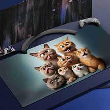 1pc Cartoon Funny Cats Pattern Mouse Pad And Office Pad, with Front Polyester picture