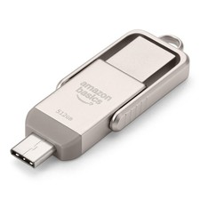 Amazon Basics LS25USBC512G1 512GB Flash Drive Dual USB Ports 400MB/s - Silver picture