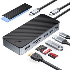 ORICO 8-in-1 USB C Hub with M.2 NVMe SSD Case, Multi-Port Adapter for Laptop picture