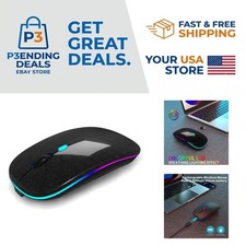 Rechargeable Wireless Bluetooth Mouse, Dual Mode & Colorful LED Lights - Pear... picture