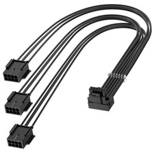 16Pin GPU Power Cable 90 Degree,16Pin Male to 3X8Pin Female PCIE 5.0 Right An... picture
