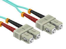 10m OM4 SC to SC UPC Duplex Corning Fiber Optic Cable Multimode 50/125 OFNR R... picture