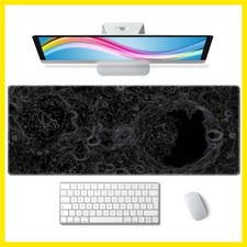 Moon Topographic Map Desk Mat Black Large Mouse Pad XL Extended Gaming Mousep... picture