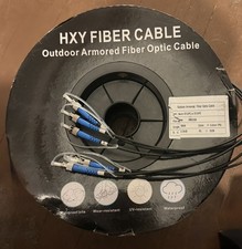 200M/656ft 6 Core OM3 Multimode ST to ST Outdoor Armored Fiber Patch Cable, Dire picture