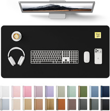 Large Extended PU Leather Desk Pad Protector – Non-Slip Waterproof Desk Mat for picture