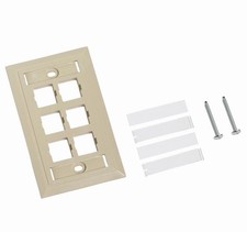 (4) Commscope M16L-246 Type L Flush Mounted Faceplate Kit 6 Port 108168592 Ivory picture