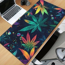 1pc Multi-Size Optional Vibrant Leaf Pattern Gaming Mouse Pad - Large Office D picture