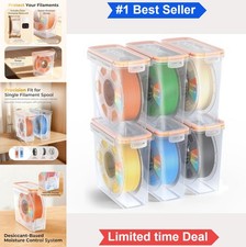 3D Printer Filament Storage Box 6 Pack Airtight 1KG Spool Desiccant Flat Lid picture