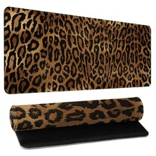 Leopard Desk Mat 31.5x11.8 Inch with Anti-Slip Rubber Base for Home Office picture