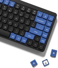 Low Profile Keycaps Set Double Shot PBT Black & Blue Cherry MX Switch picture