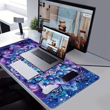 1pc 2D Flat Printing Floral Pattern Large Gaming Mouse Pad Rubber Table Mat, N picture