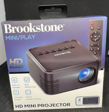 NEW IN BOX Brookstone Mini/Play HD Ready Mini Projector 16.9 Widescreen w/Remote picture