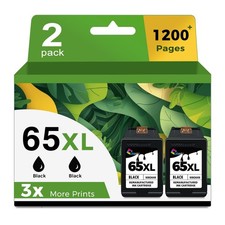 65XL 65 Black Ink Cartridges Replacement for HP Ink 65 XL 2-Pack picture
