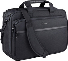 Laptop Bag Expandable Briefcase Computer Bag 17.3 Inch Black | Premium, Expandab picture